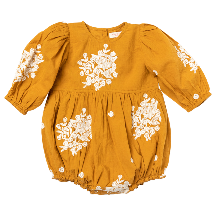 Baby Girls Brooke Bubble - Inca Gold W/ Embroidery