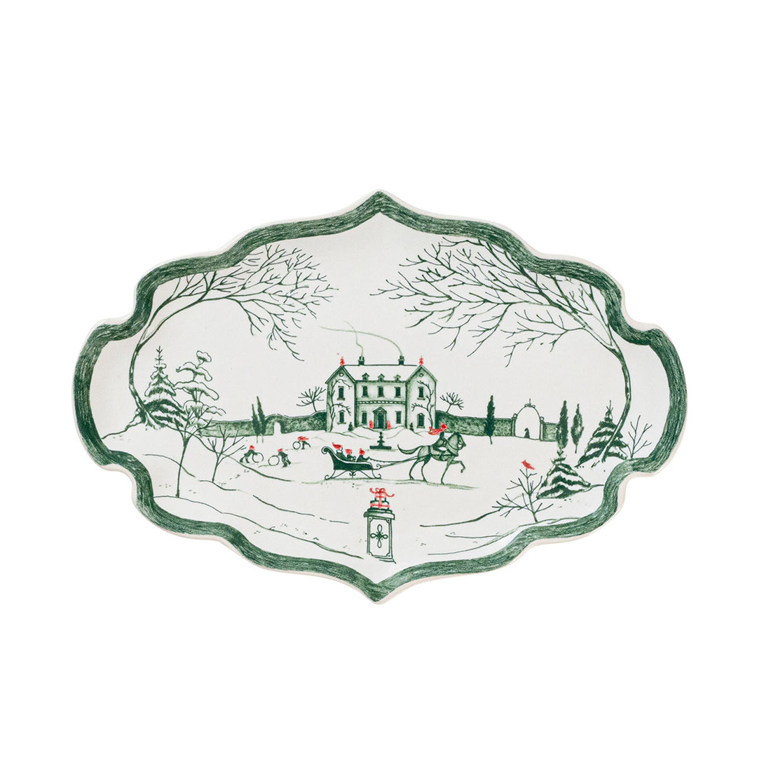 Country Estate Winter Frolic 7" Tray - Evergreen