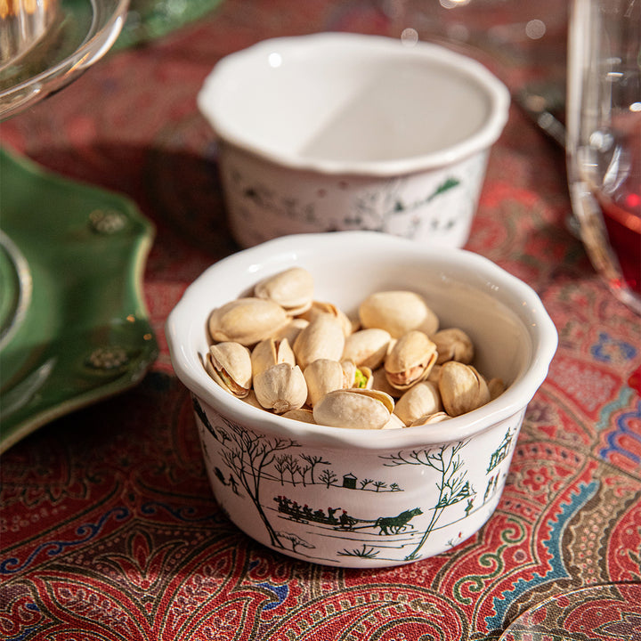 Country Estate Winter Frolic Ramekin - Evergreen