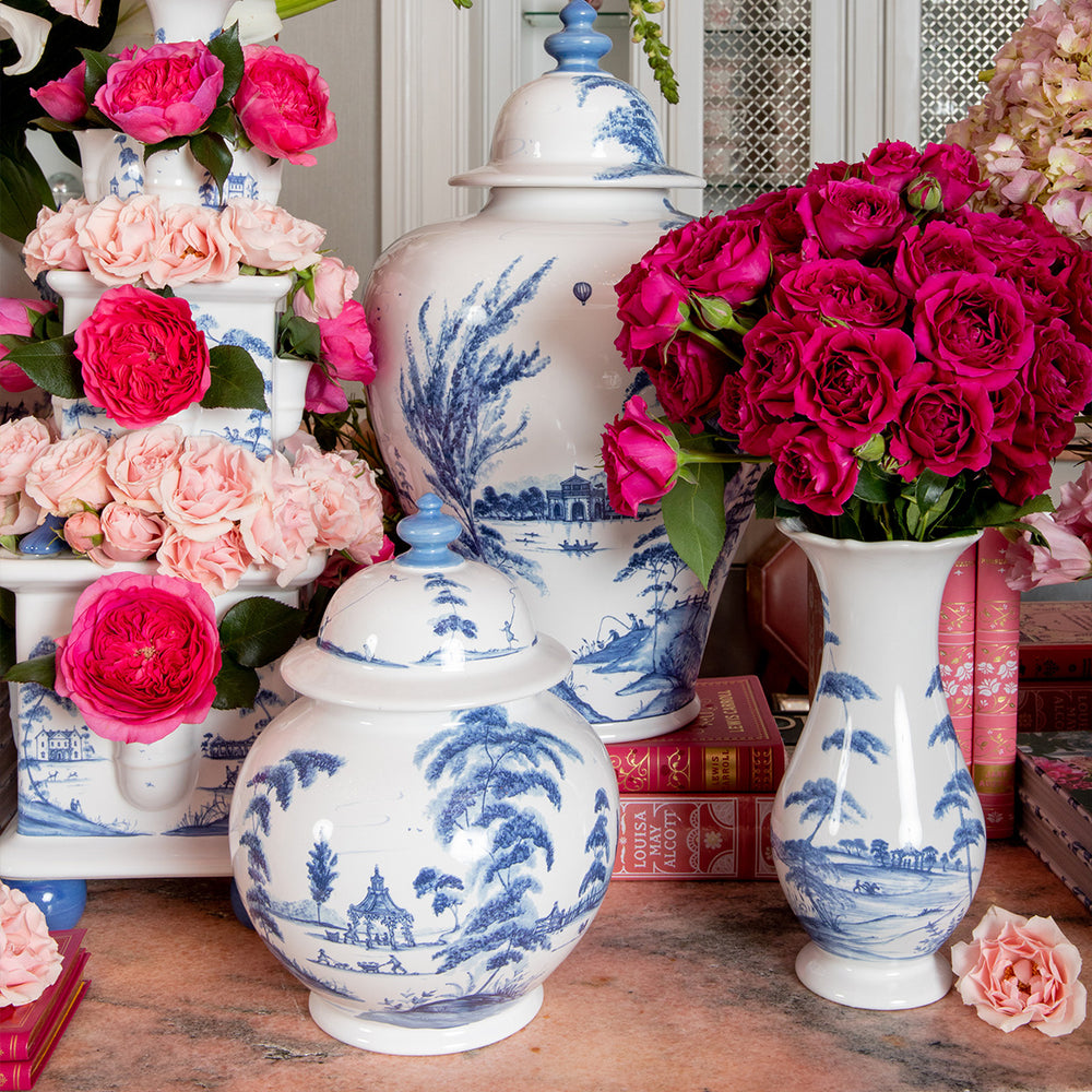 Country Estate 10" Ginger Jar - Delft Blue