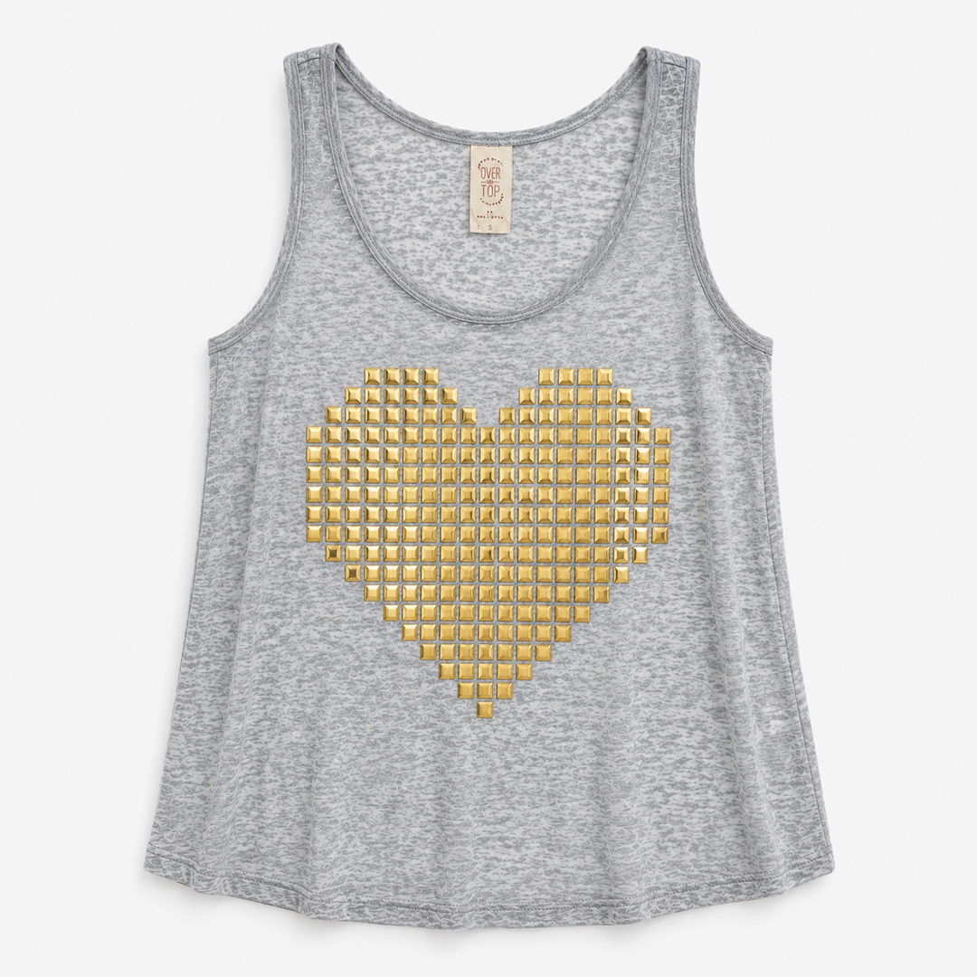 Flare Studded Heart Tank