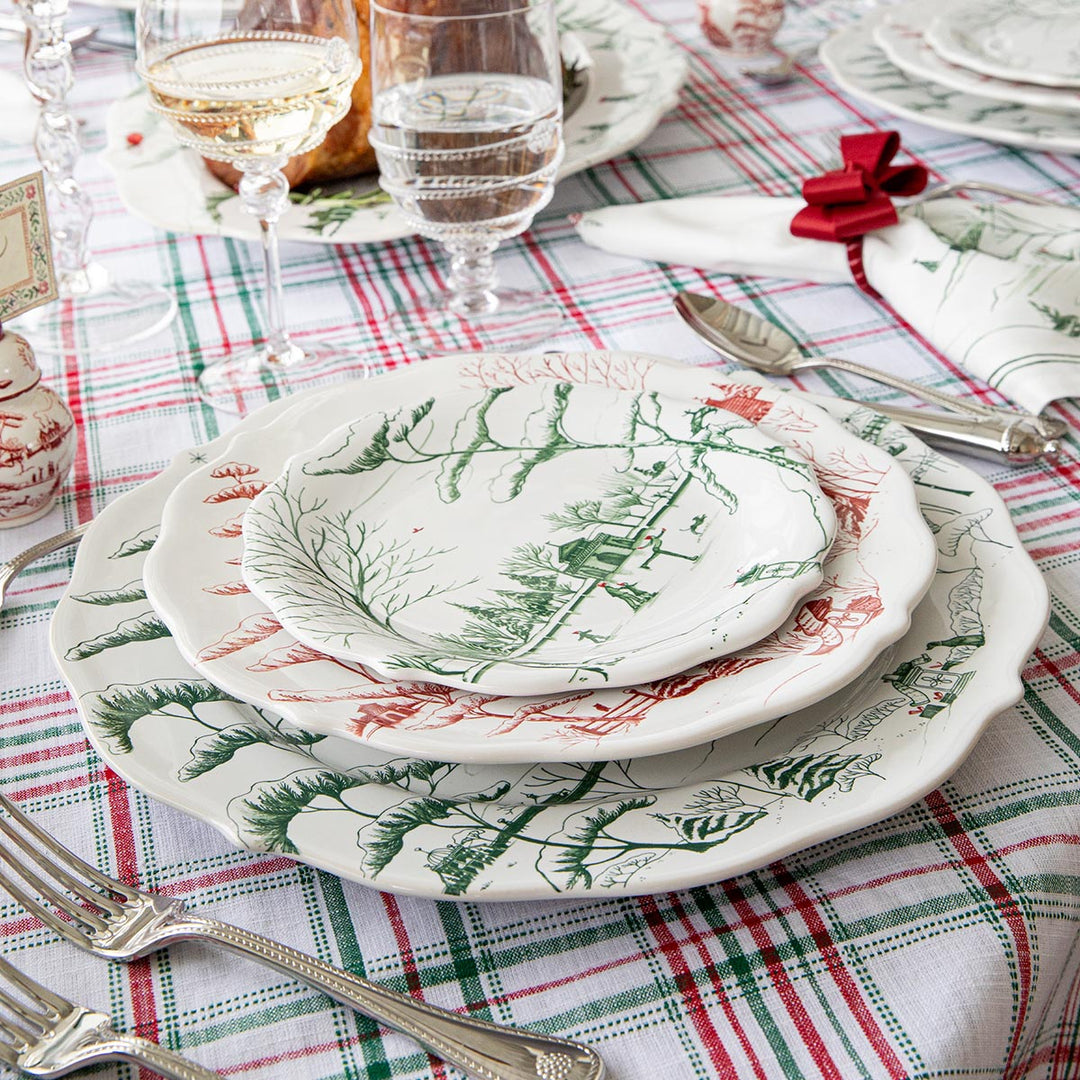 Country Estate Winter Frolic Party Plate Assorted Set/4 - Evergreen