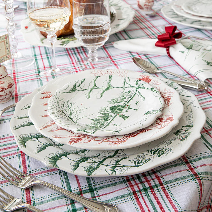 Country Estate Winter Frolic Party Plate Assorted Set/4 - Evergreen