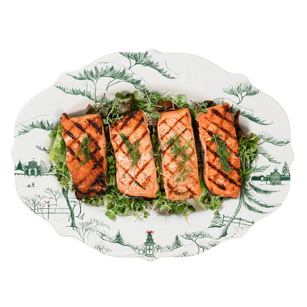 Country Estate Winter Frolic 18" Platter - Evergreen