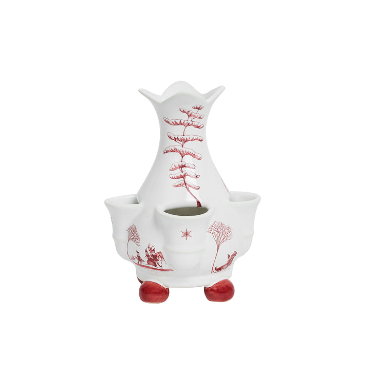 Country Estate Winter Frolic 6" Tulipiere Vase - Ruby