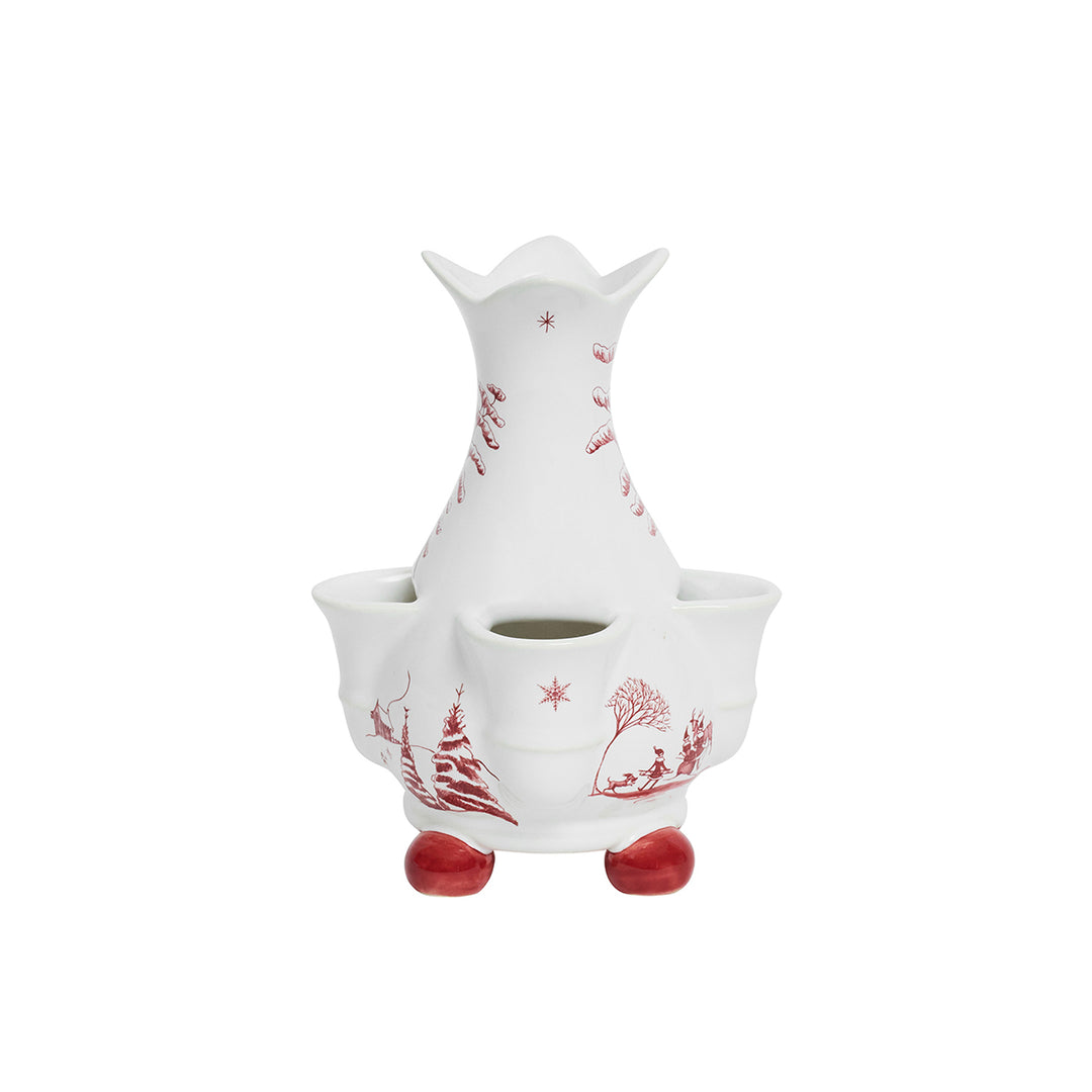 Country Estate Winter Frolic 6" Tulipiere Vase - Ruby