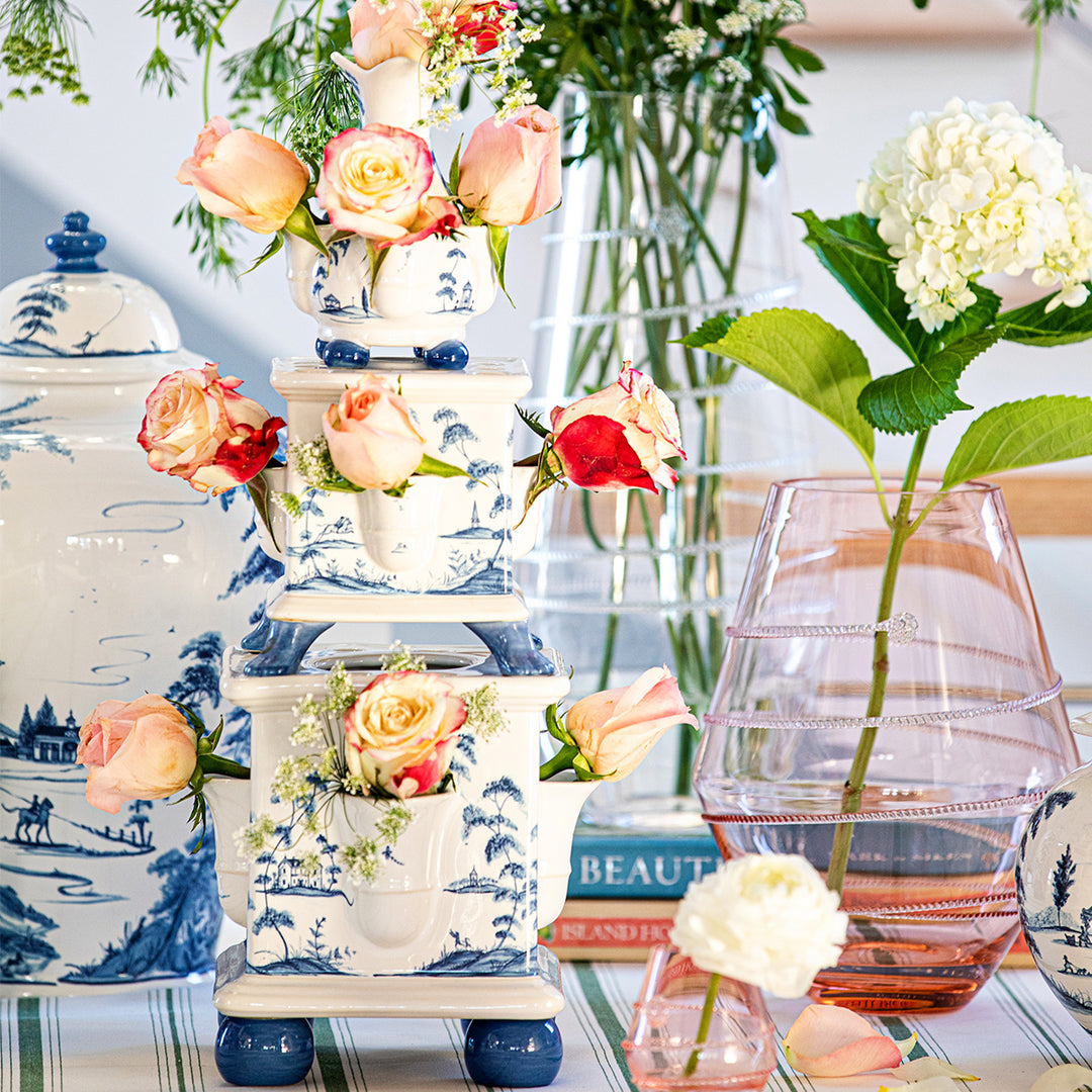 Country Estate Tulipiere Tower Set/3pc - Delft Blue