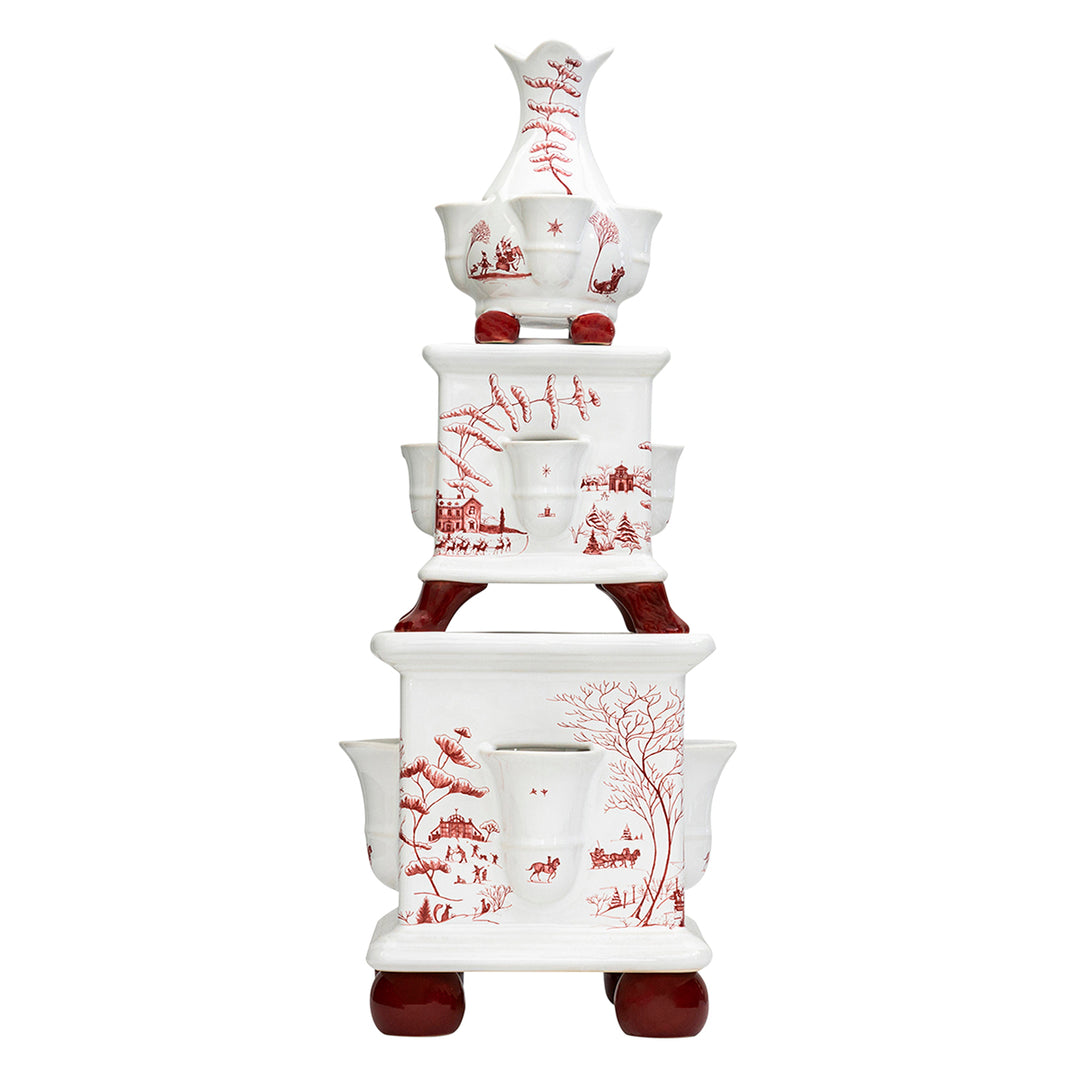 Country Estate Winter Frolic 6" Tulipiere Vase - Ruby