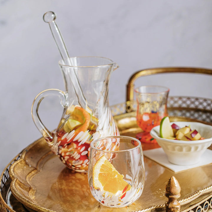 Chiara White Pitcher & Stirrer Set