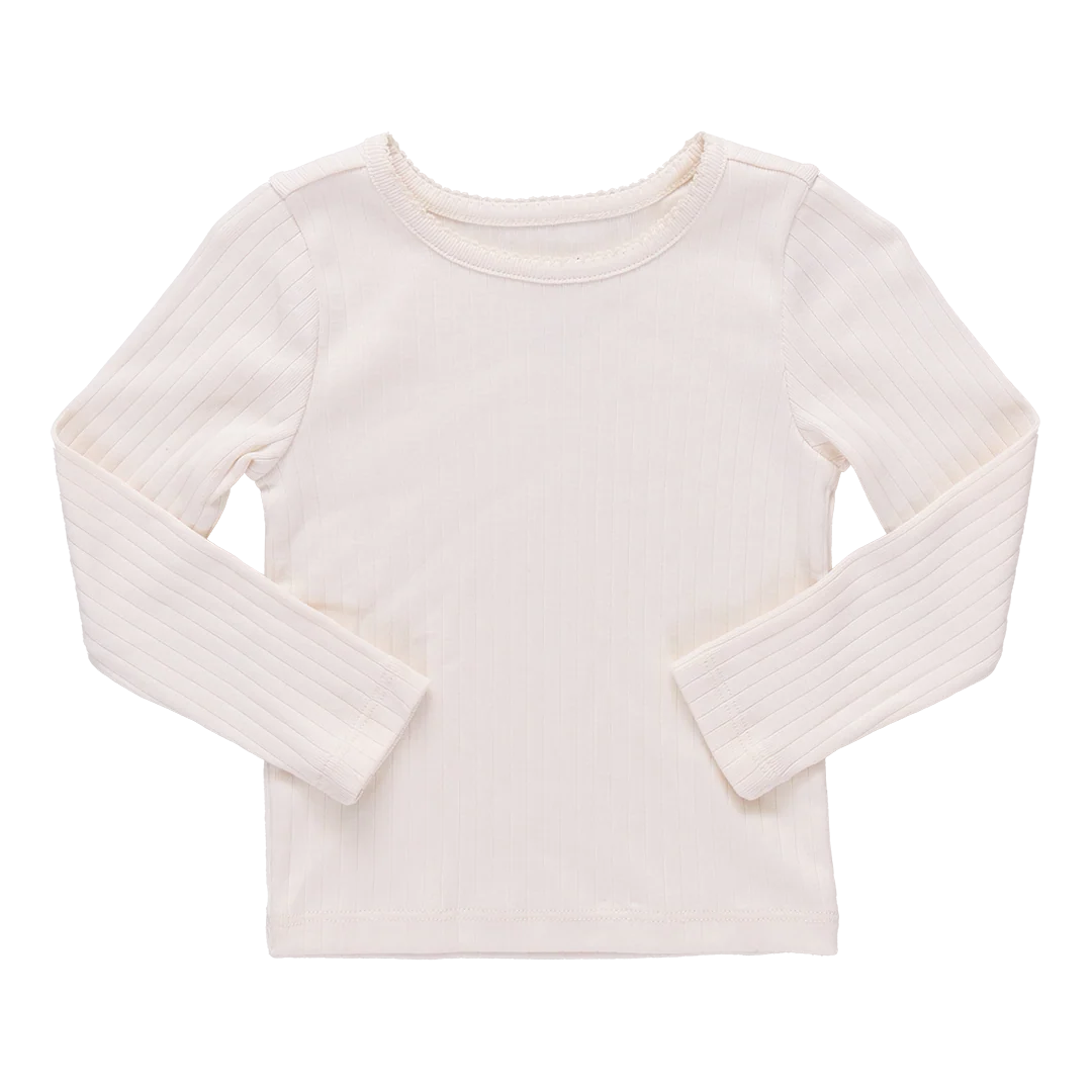 Seesaw Long Sleeve Rib T-Shirt - Cream