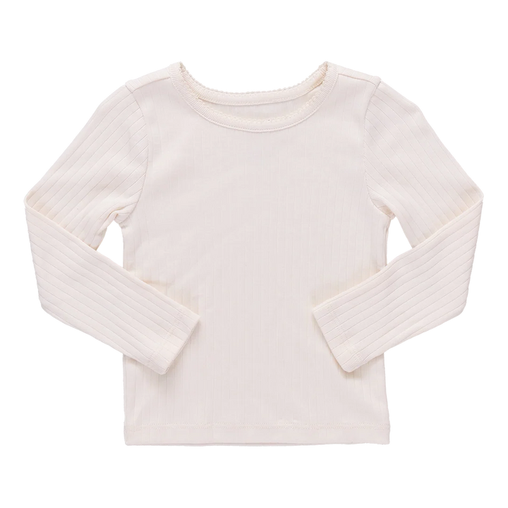 Seesaw Long Sleeve Rib T-Shirt - Cream