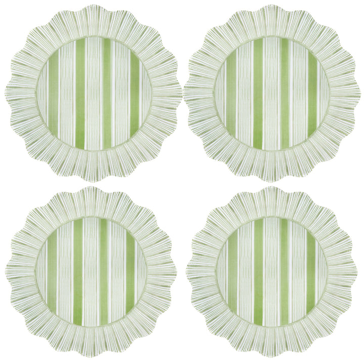 Cabana Stripe Melamine Dinner Plate Set/4