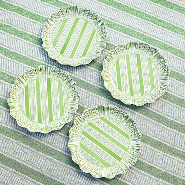 Cabana Stripe Melamine Dinner Plate Set/4