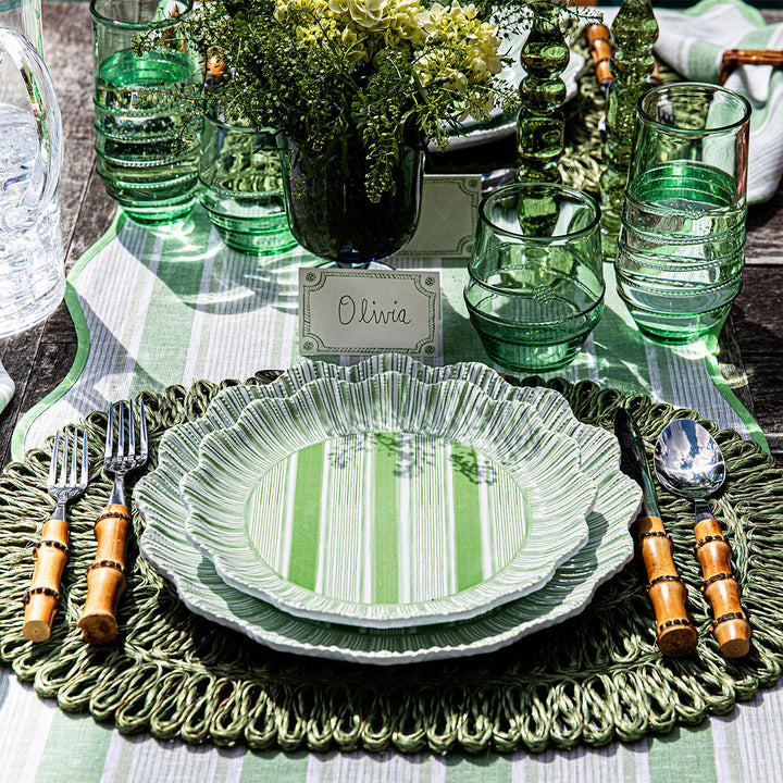 Cabana Stripe Melamine Dinner Plate Set/4