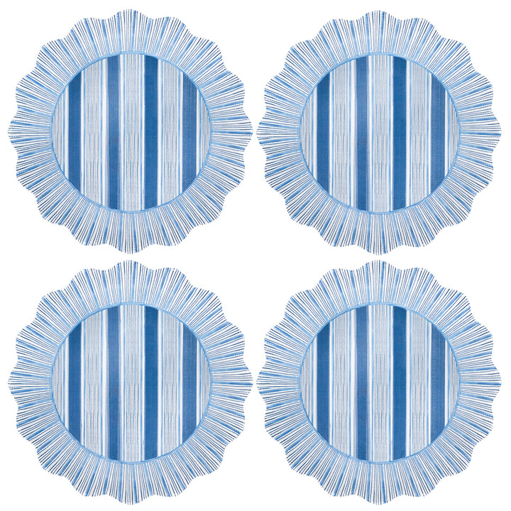 Cabana Stripe Melamine Dinner Plate Set/4
