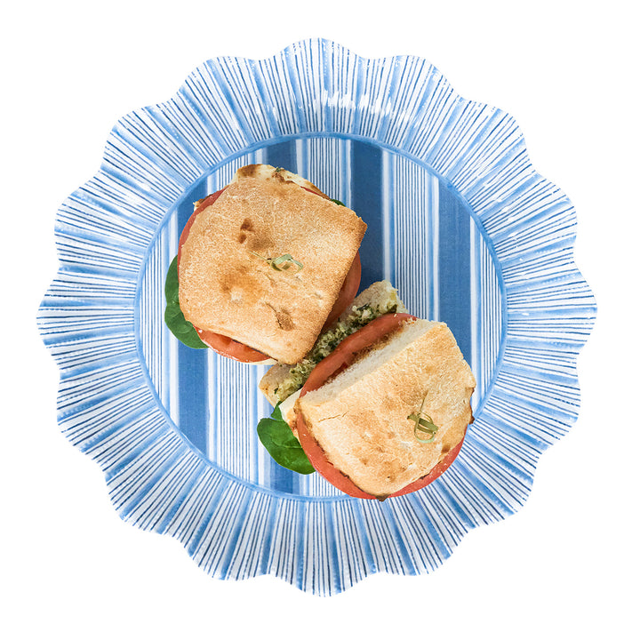 Cabana Stripe Melamine Dinner Plate Set/4