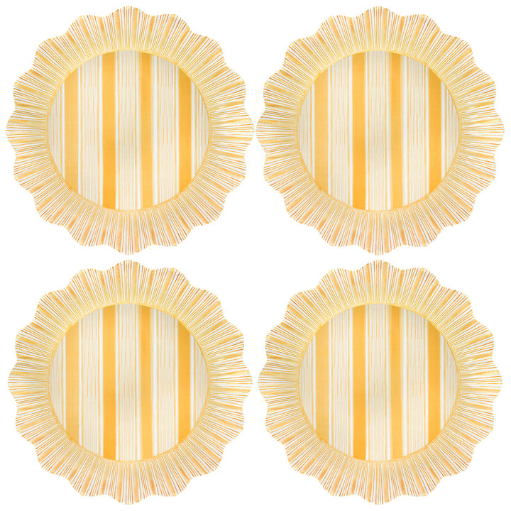 Cabana Stripe Melamine Dinner Plate Set/4