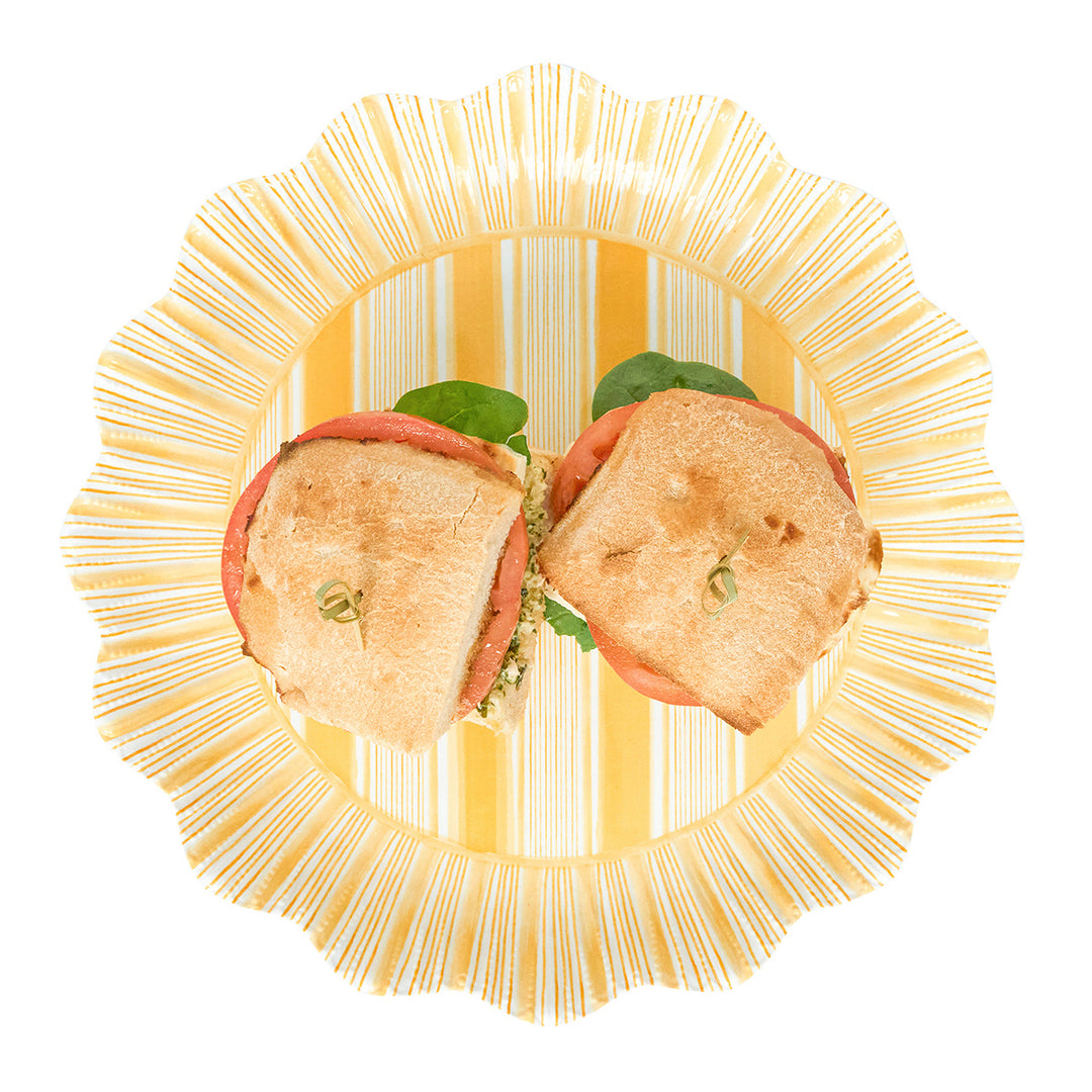Cabana Stripe Melamine Dinner Plate Set/4