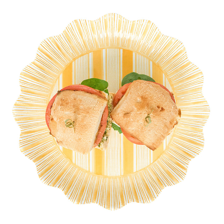 Cabana Stripe Melamine Dinner Plate Set/4