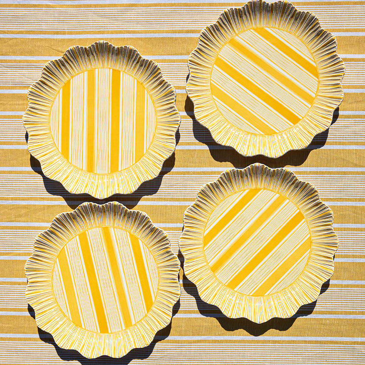 Cabana Stripe Melamine Dinner Plate Set/4