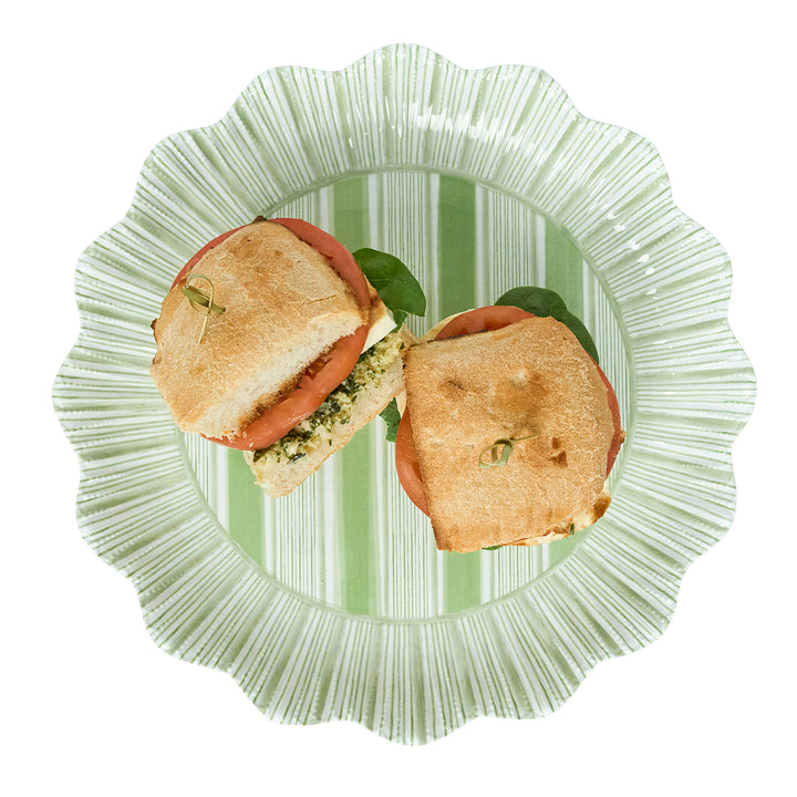 Cabana Stripe Melamine Dinner Plate Set/4