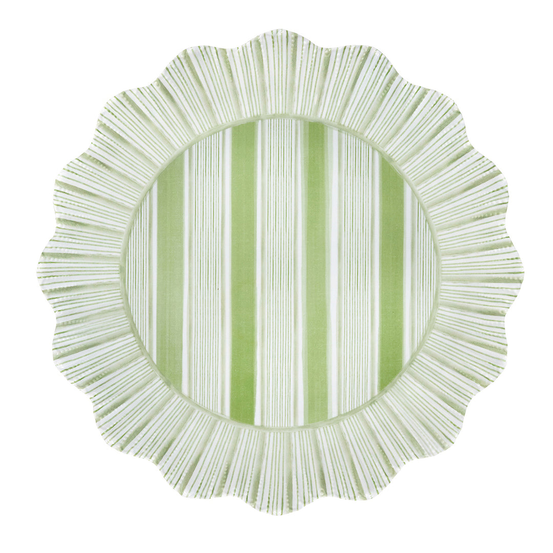 Cabana Stripe Melamine Dinner Plate Set/4