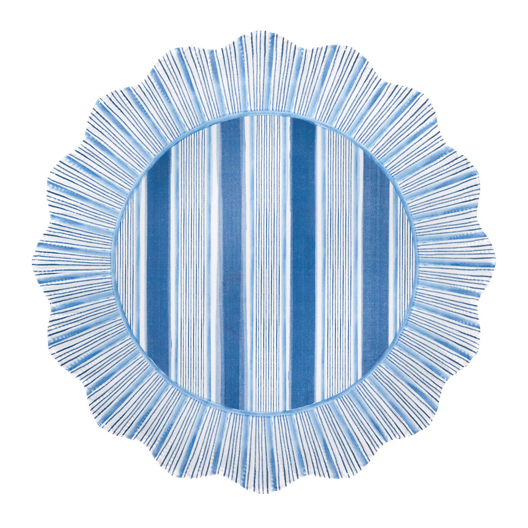 Cabana Stripe Melamine Dinner Plate Set/4