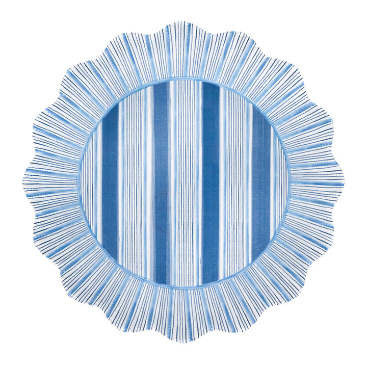 Cabana Stripe Melamine Dinner Plate Set/4