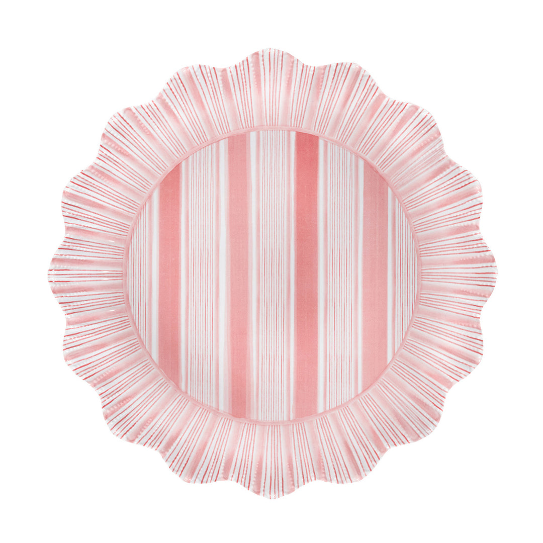 Cabana Stripe Melamine Dinner Plate Set/4