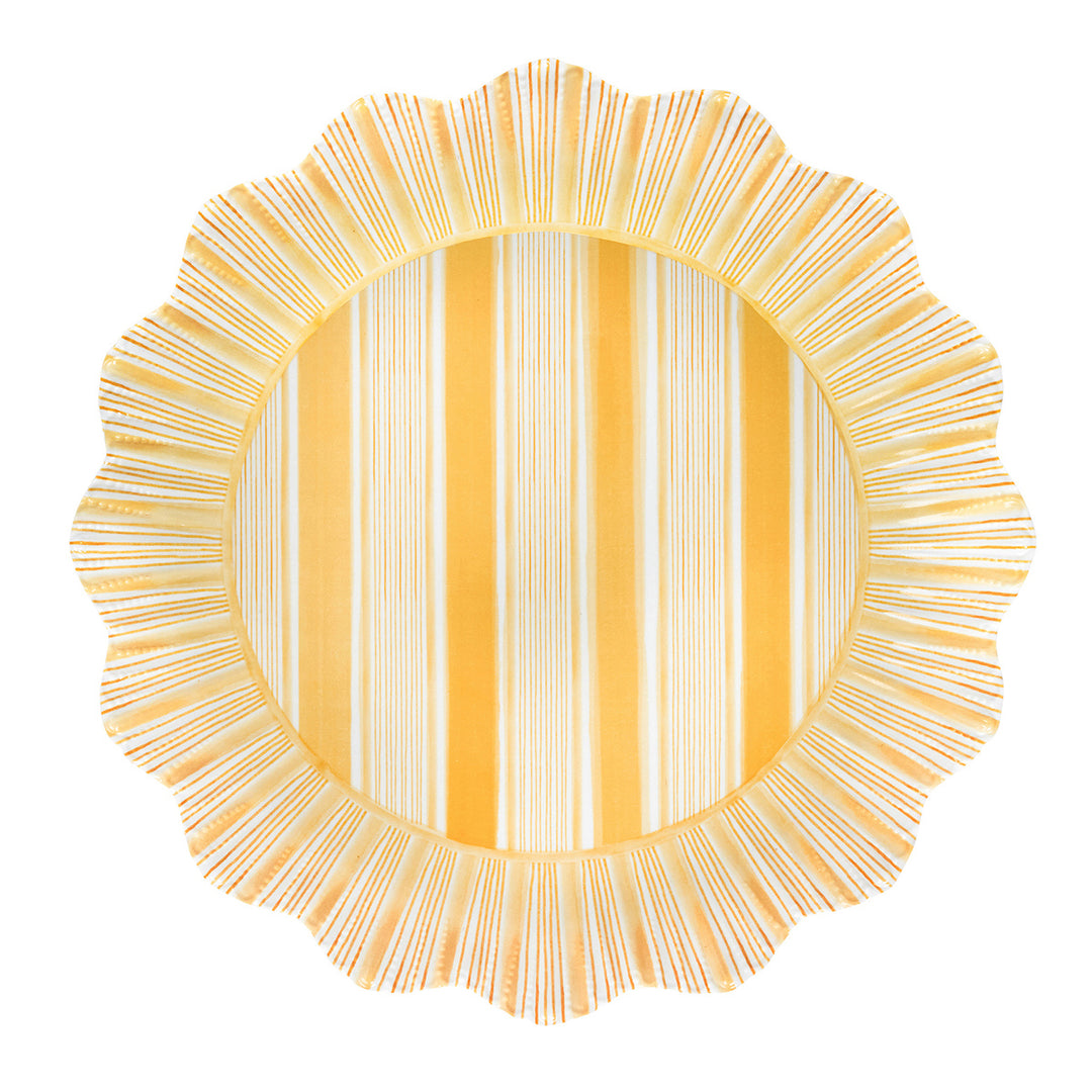 Cabana Stripe Melamine Dinner Plate Set/4