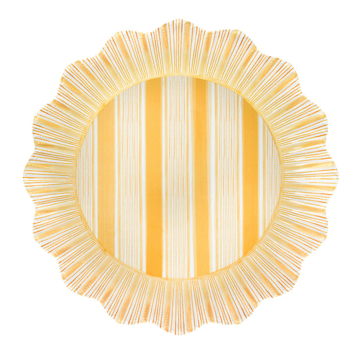 Cabana Stripe Melamine Dinner Plate Set/4