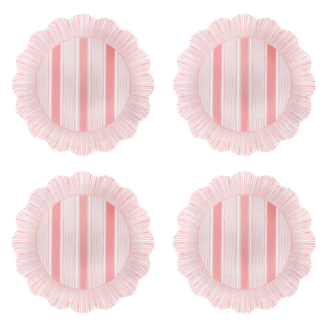 Cabana Stripe Melamine Dessert/Salad Plate Set/4