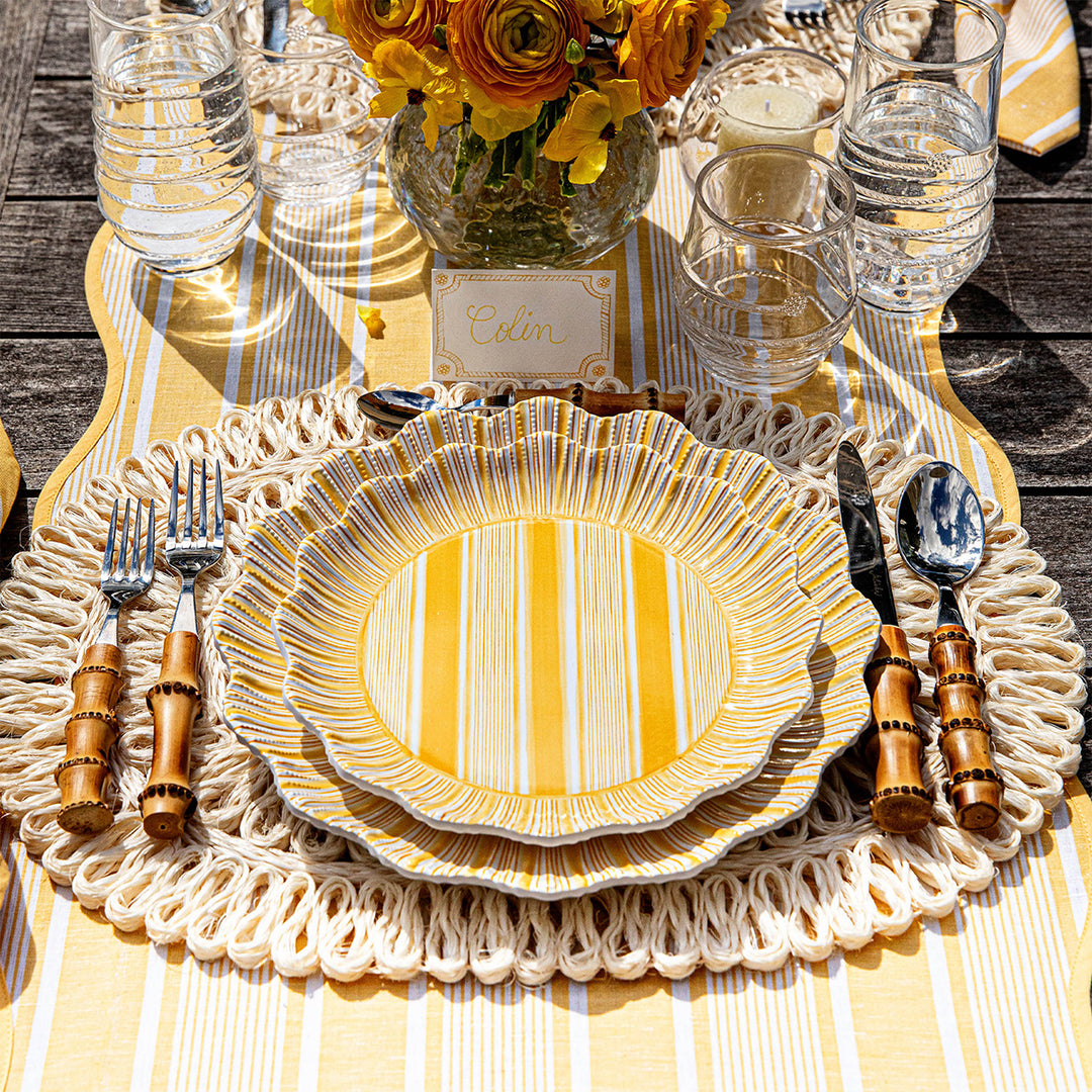 Cabana Stripe Melamine Dinner Plate Set/4