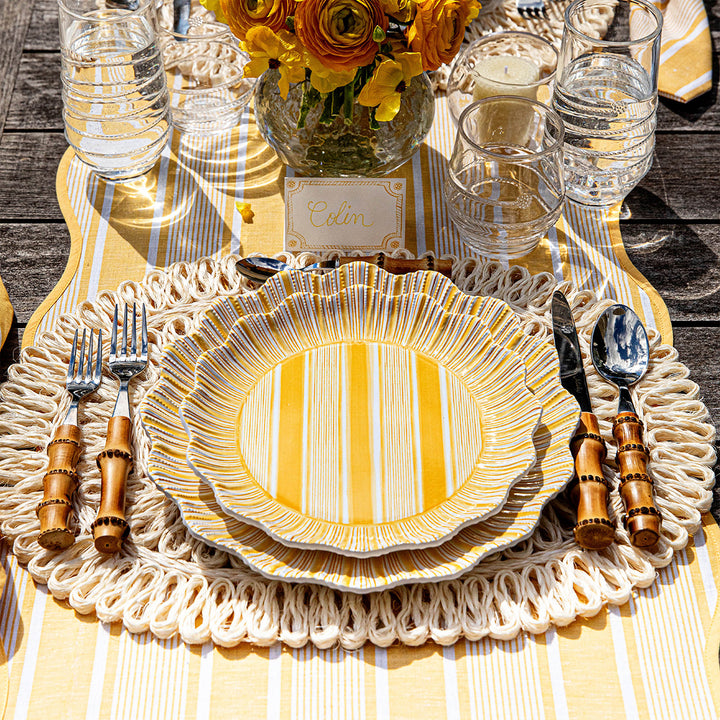 Cabana Stripe Melamine Dinner Plate Set/4