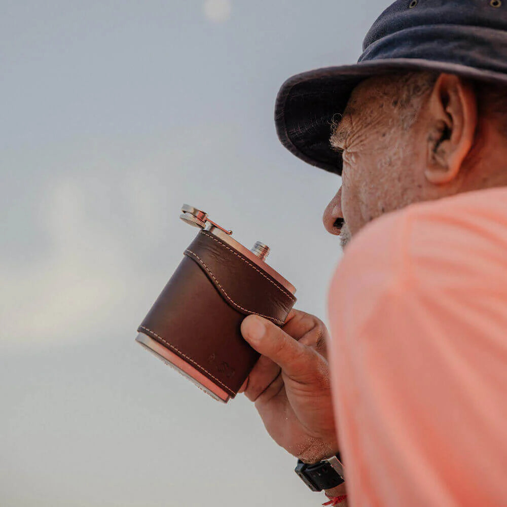 Campaign Leather Flask