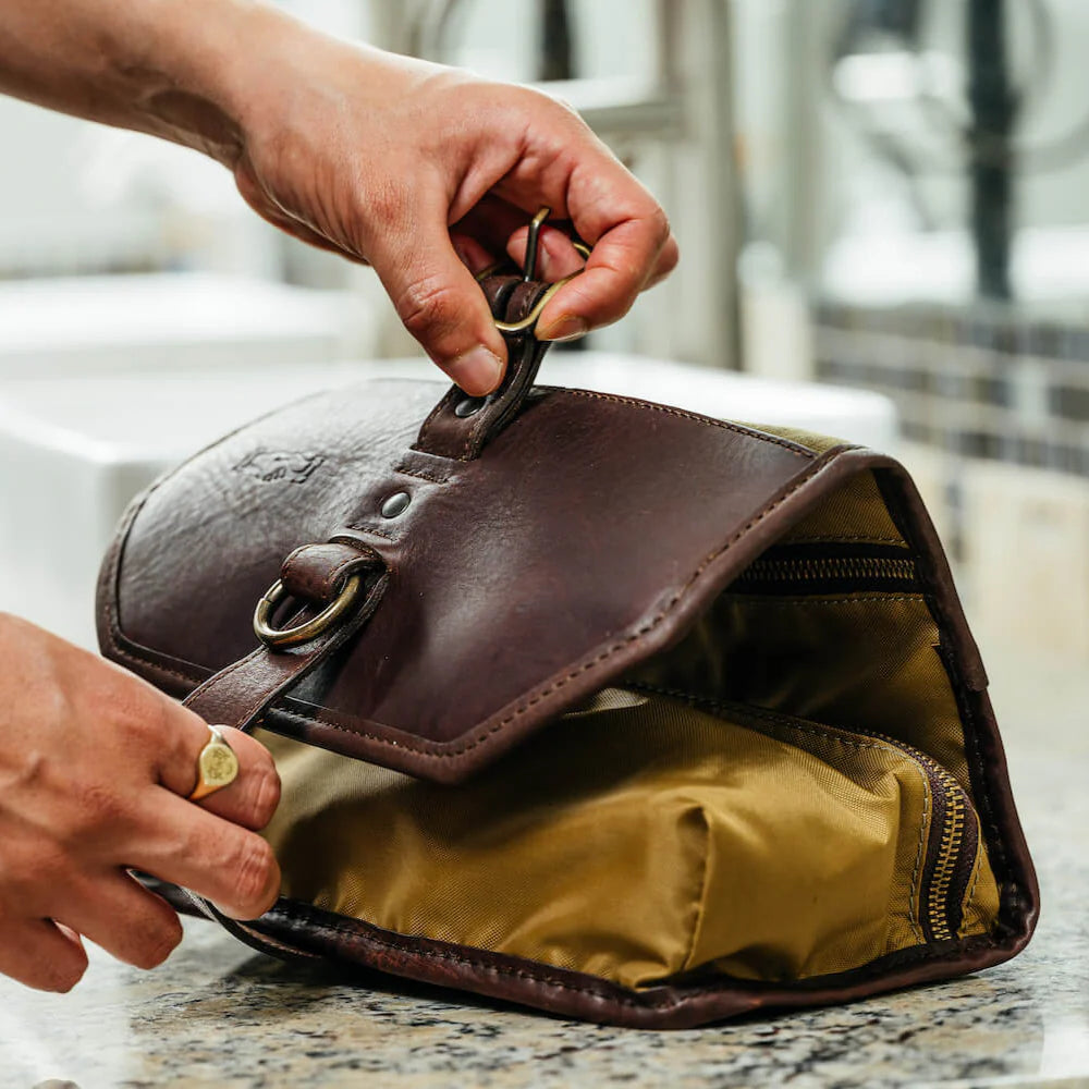 Campaign Waxed Canvas Roll-Up Shave Kit