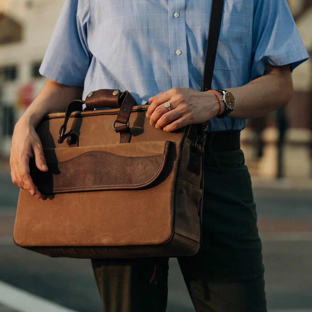 Campaign Waxed Canvas Briefcase