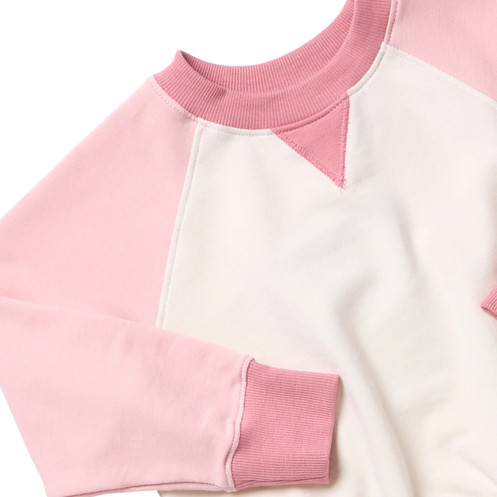 Puzzle Sweatshirt - Pink Color Block