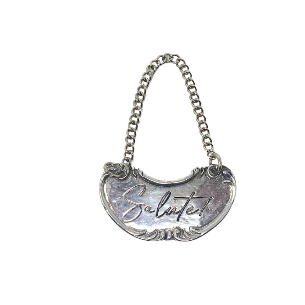 Vintage Pewter Bottle Tags - Salute