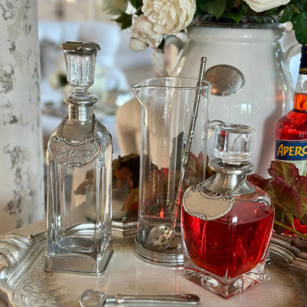 Vintage Pewter Bottle Tags - Blank