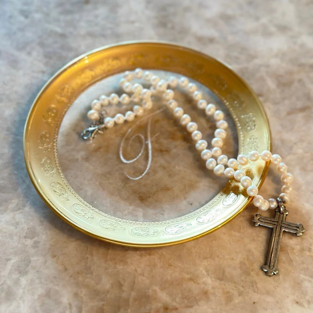 Vetro Gold Monogram Bread/Canapé Plate