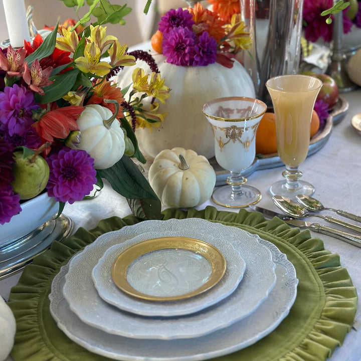 Rialto Borghese with Gold Water/Wine Glass - White