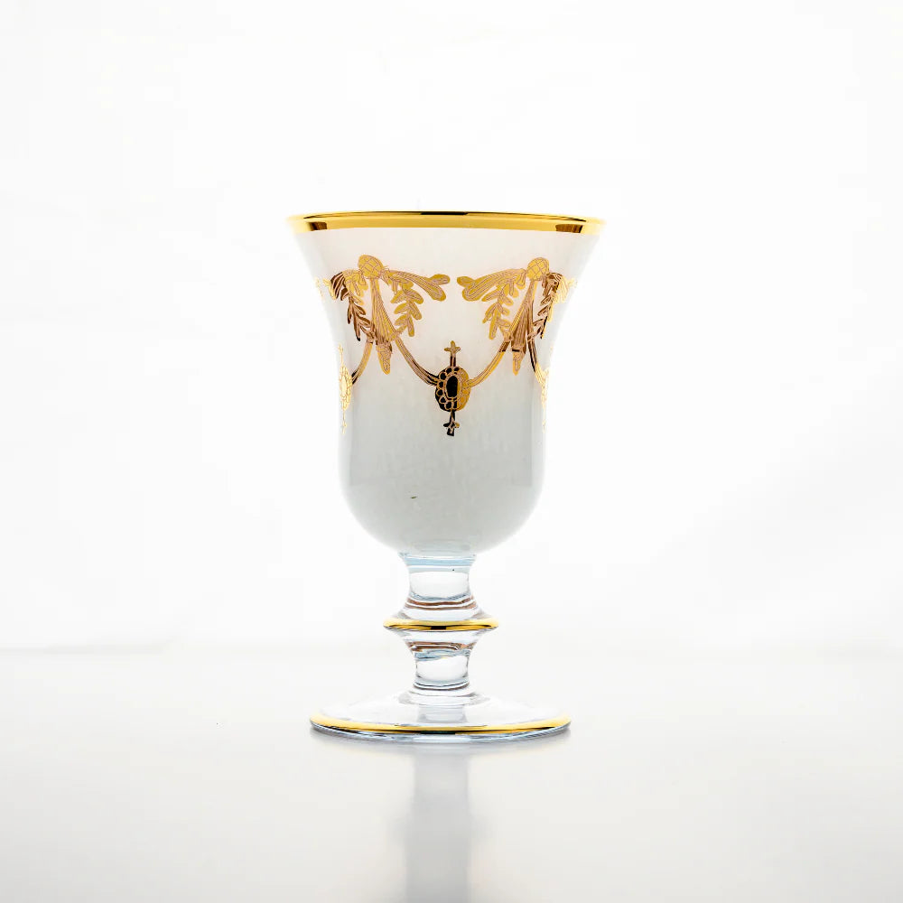 Rialto Borghese with Gold Water/Wine Glass - White