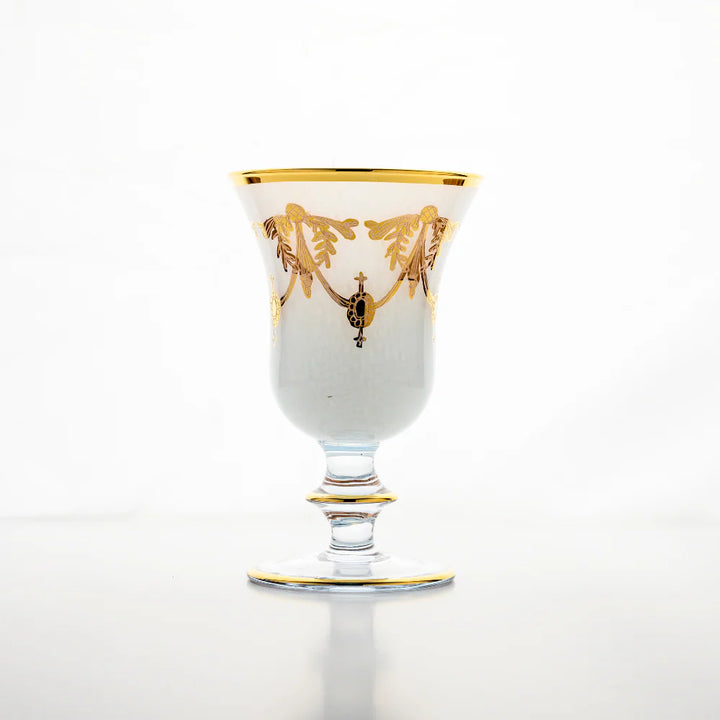 Rialto Borghese with Gold Water/Wine Glass - White