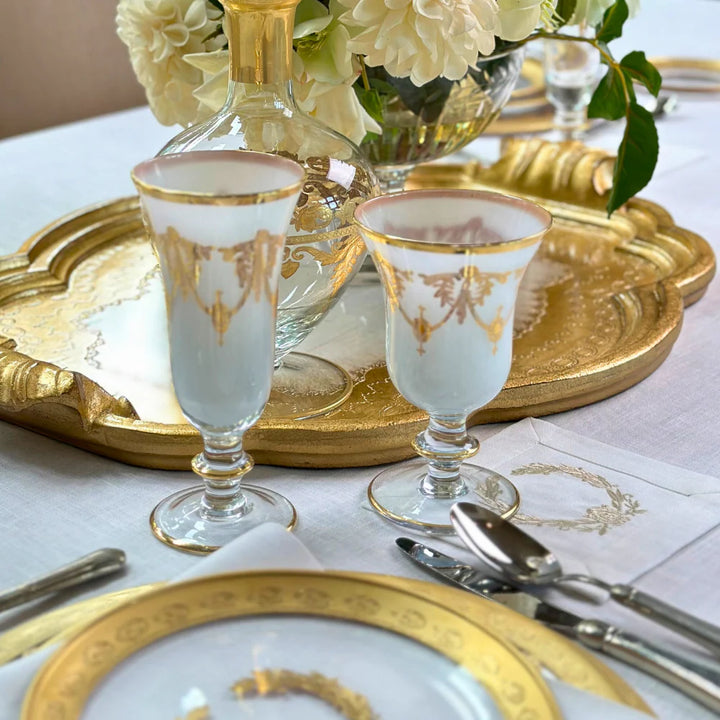 Rialto Borghese with Gold Champagne Flute - White