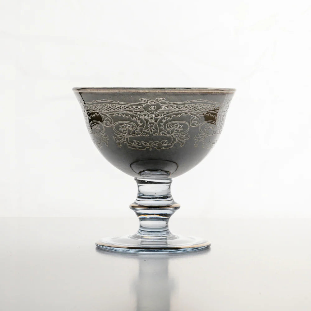 Rialto Borghese Etched Compote - Grey