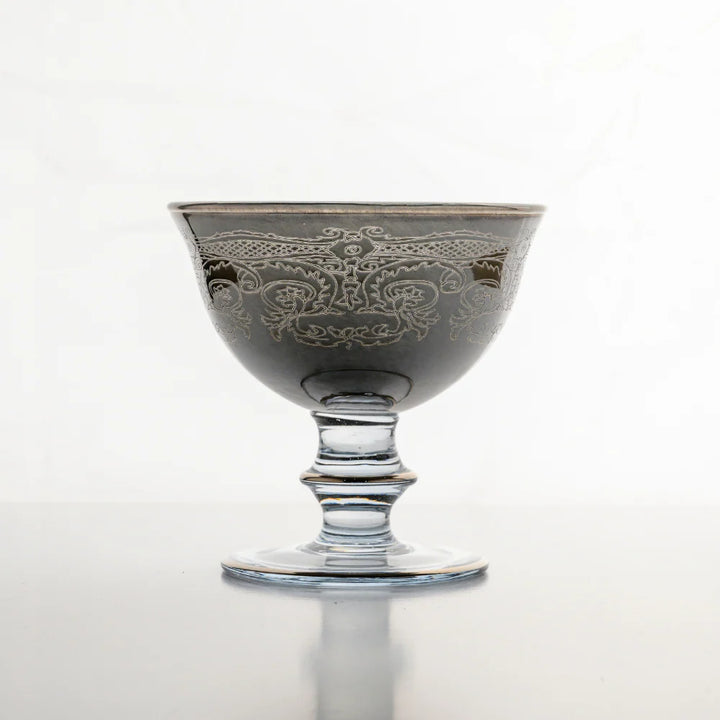 Rialto Borghese Etched Compote - Grey