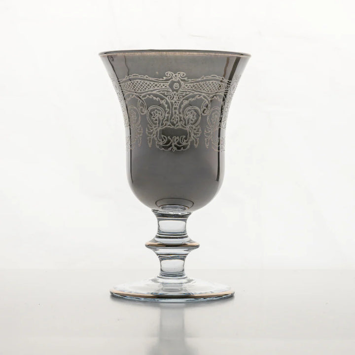 Rialto Borghese Etched Water/Wine Glass - Grey
