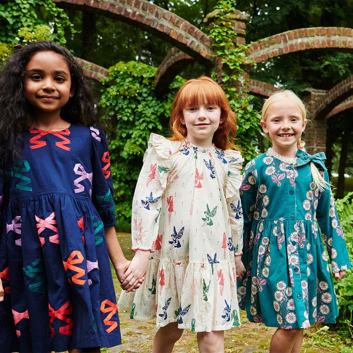 Girls Autumn Dress - Evergreen Buttercup Floral