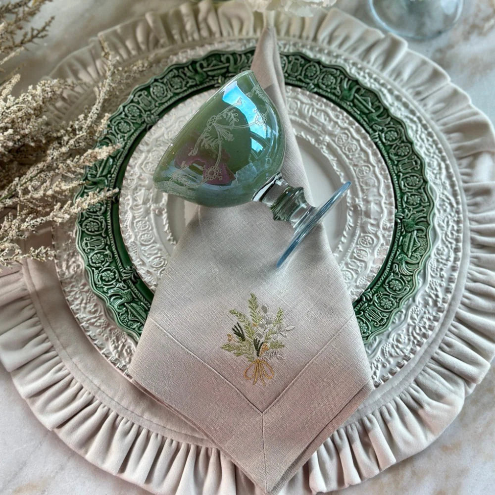 Rialto Borghese Etched Compote - Green